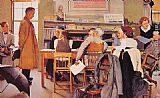 Norman Canvas Paintings - Norman Rockwell Visits a Ration Board